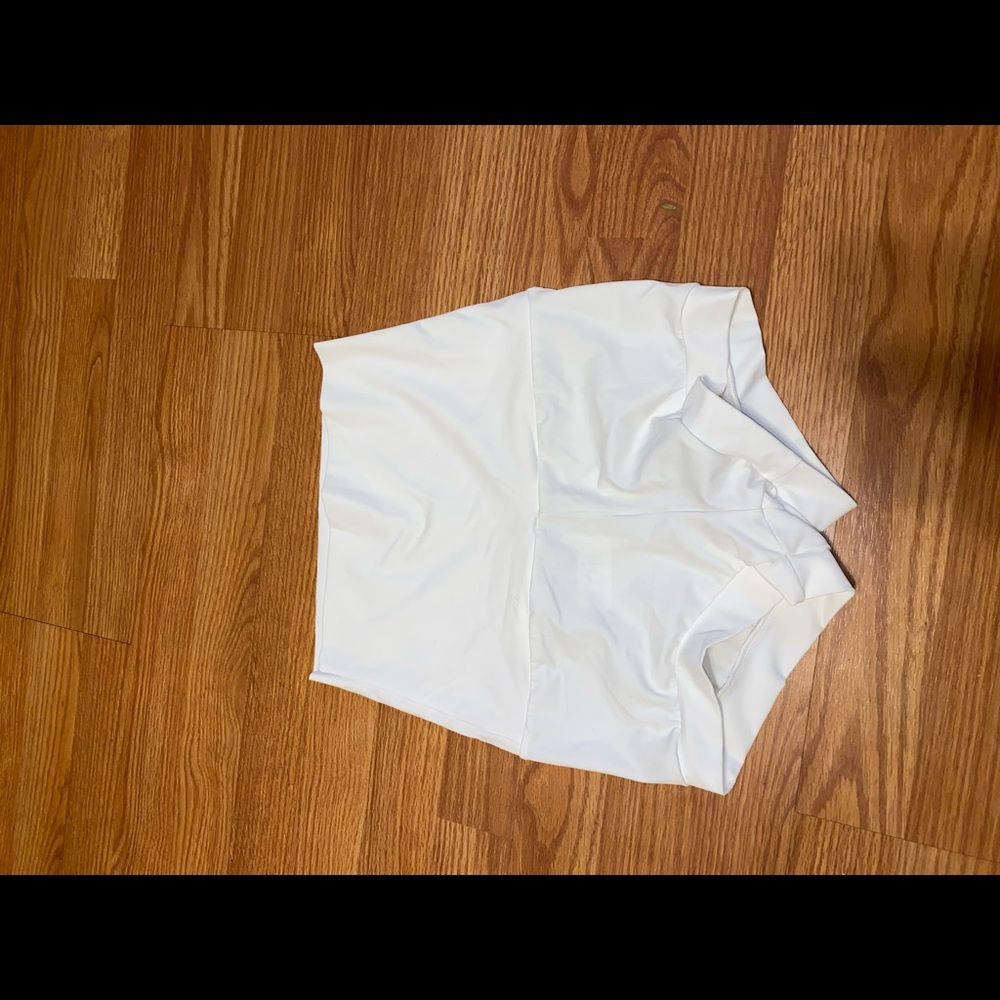 White high waisted booty shorts/spandex
